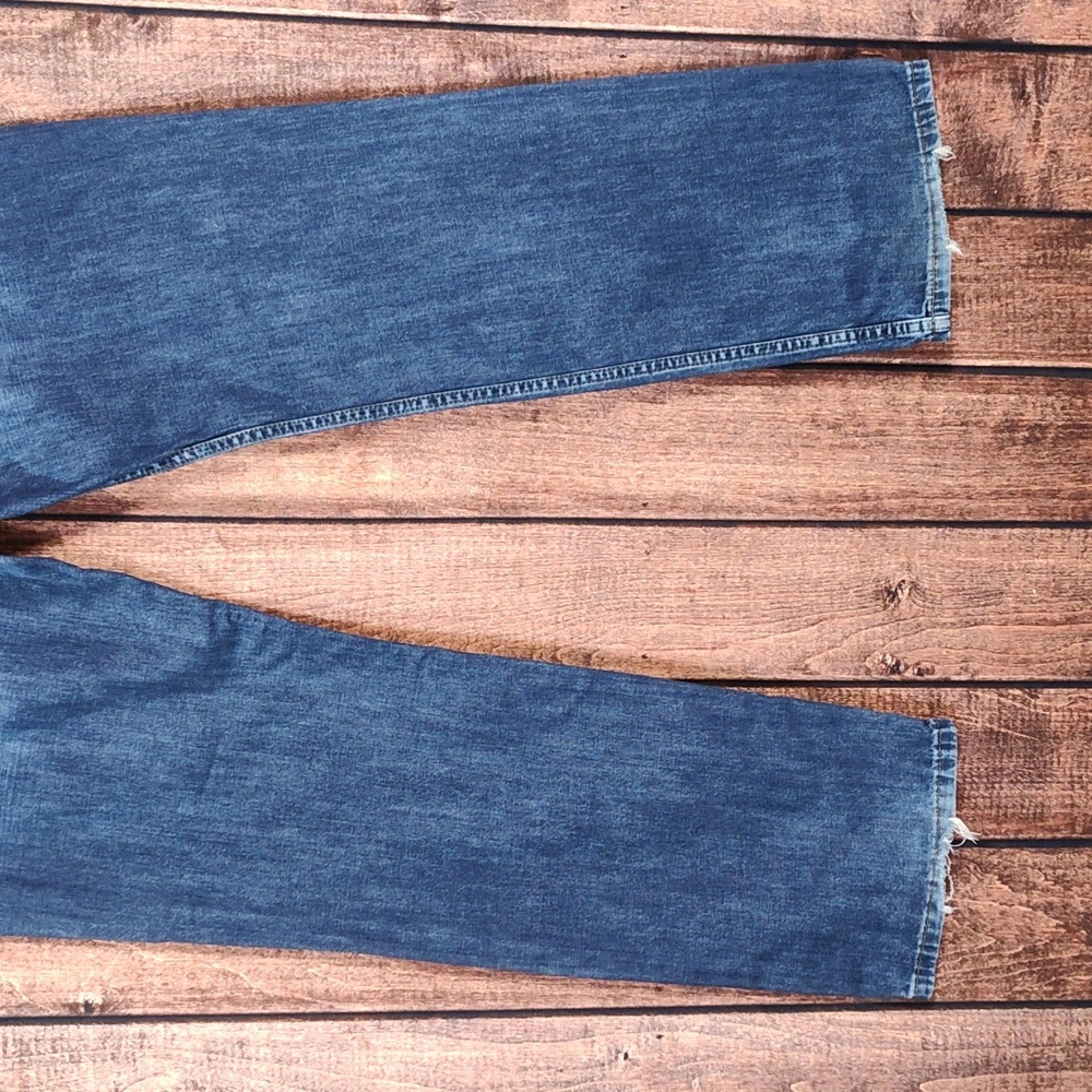 38x32 Vtg Straight Fit Original Red Tag Light Distressed Blue Jeans - Picture 6 of 16